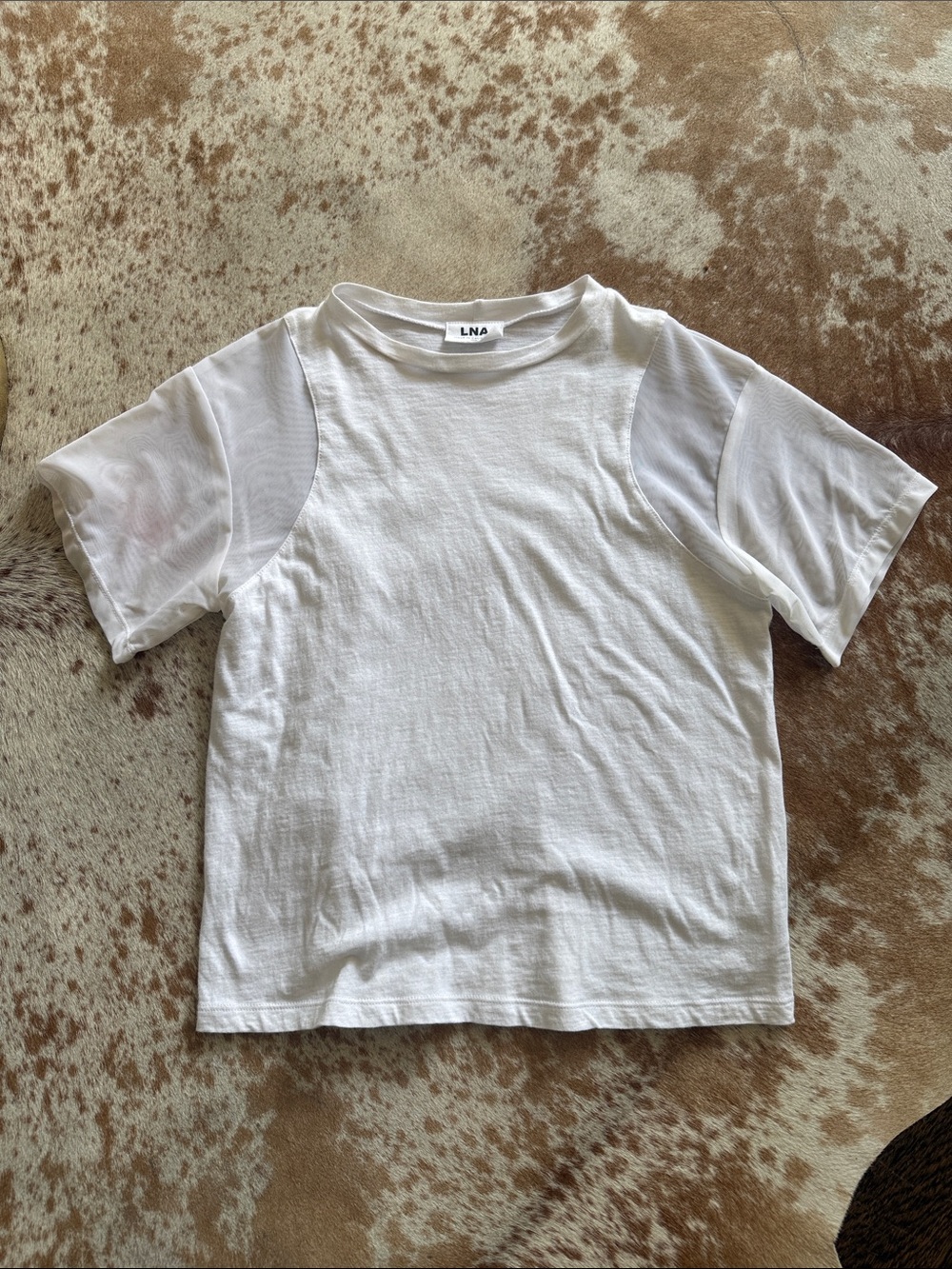 LNA Kids White Short Sleeve Crew Tee
